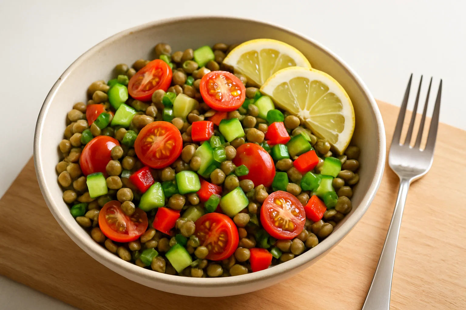 Yeşil Mercimekli Fit Salata