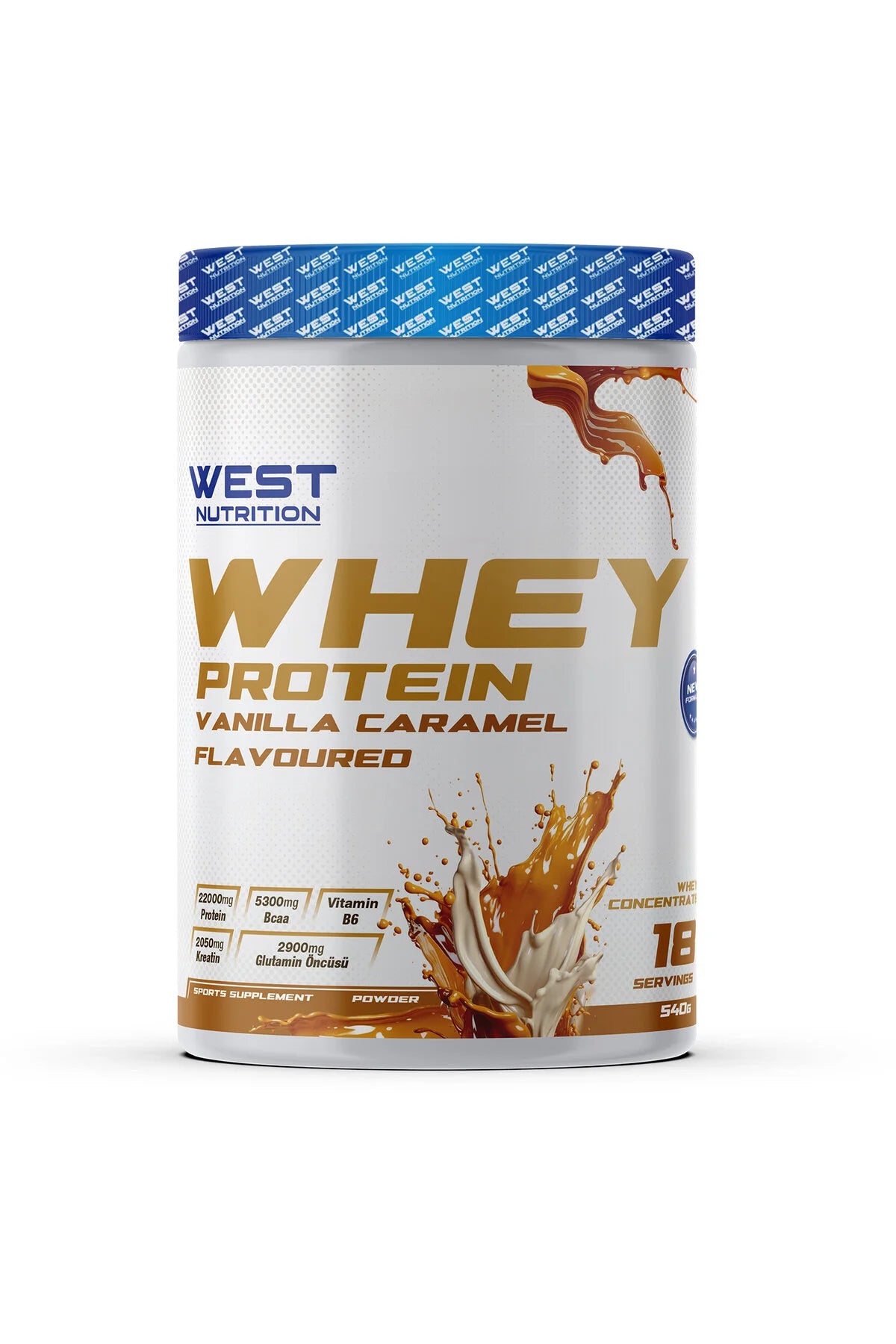 West Whey Protein Tozu 540g 18 Servis - Vanilya Karamel Aromalı Ürün ana görseli