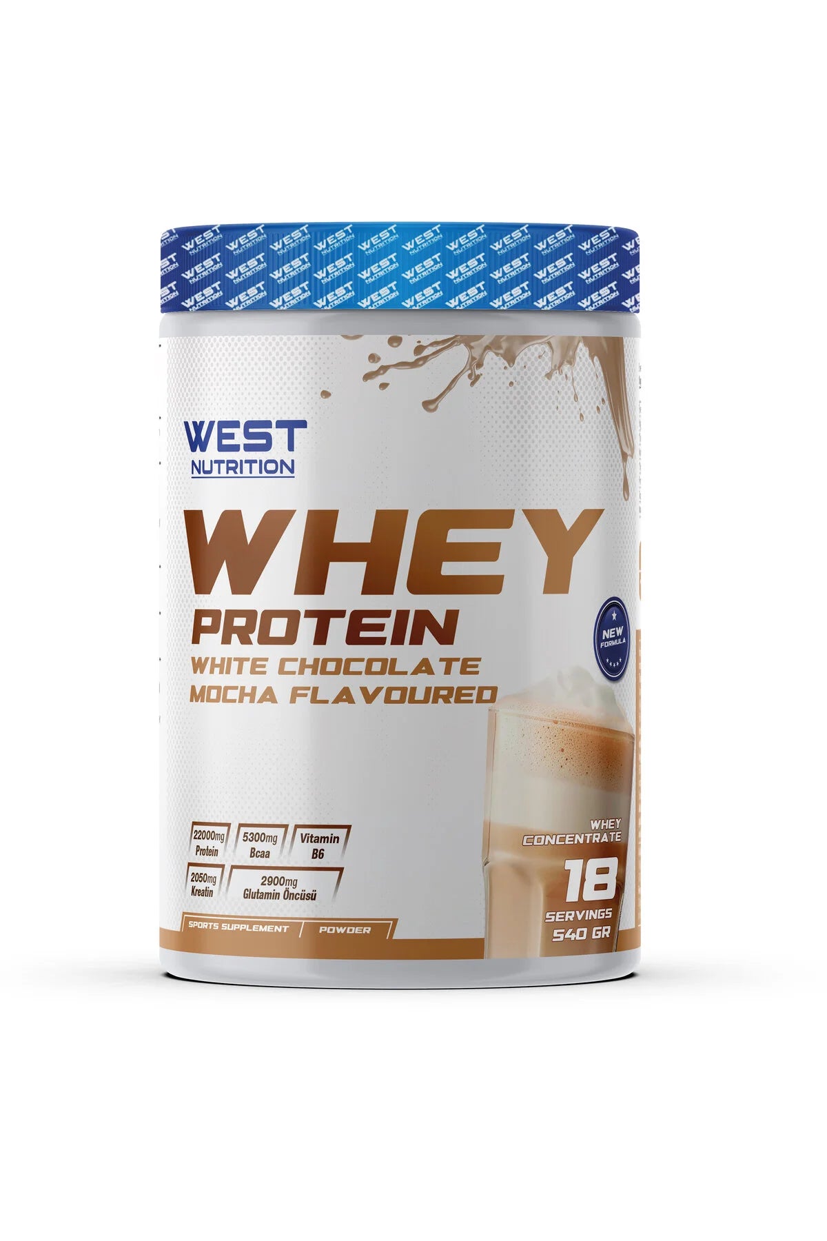 West Whey Protein Tozu 540g 18 Servis - Beyaz Çikolata ve Mocha Aromalı Ürün ana görseli