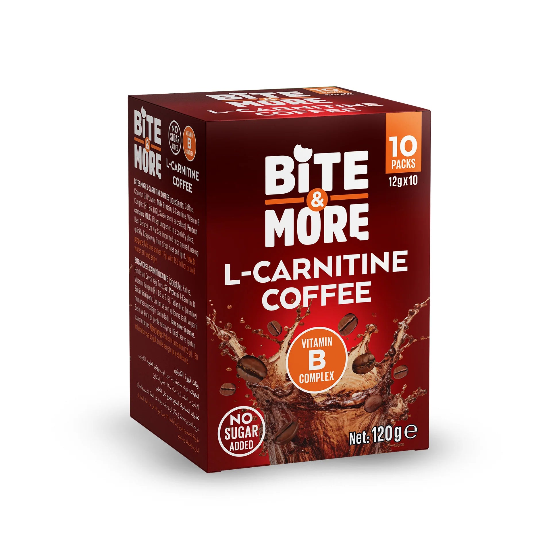 Bite & More L-Carnitine Coffee 12g Karnitinli Hazır Kahve (10lu Kutu) Ürün ana görseli