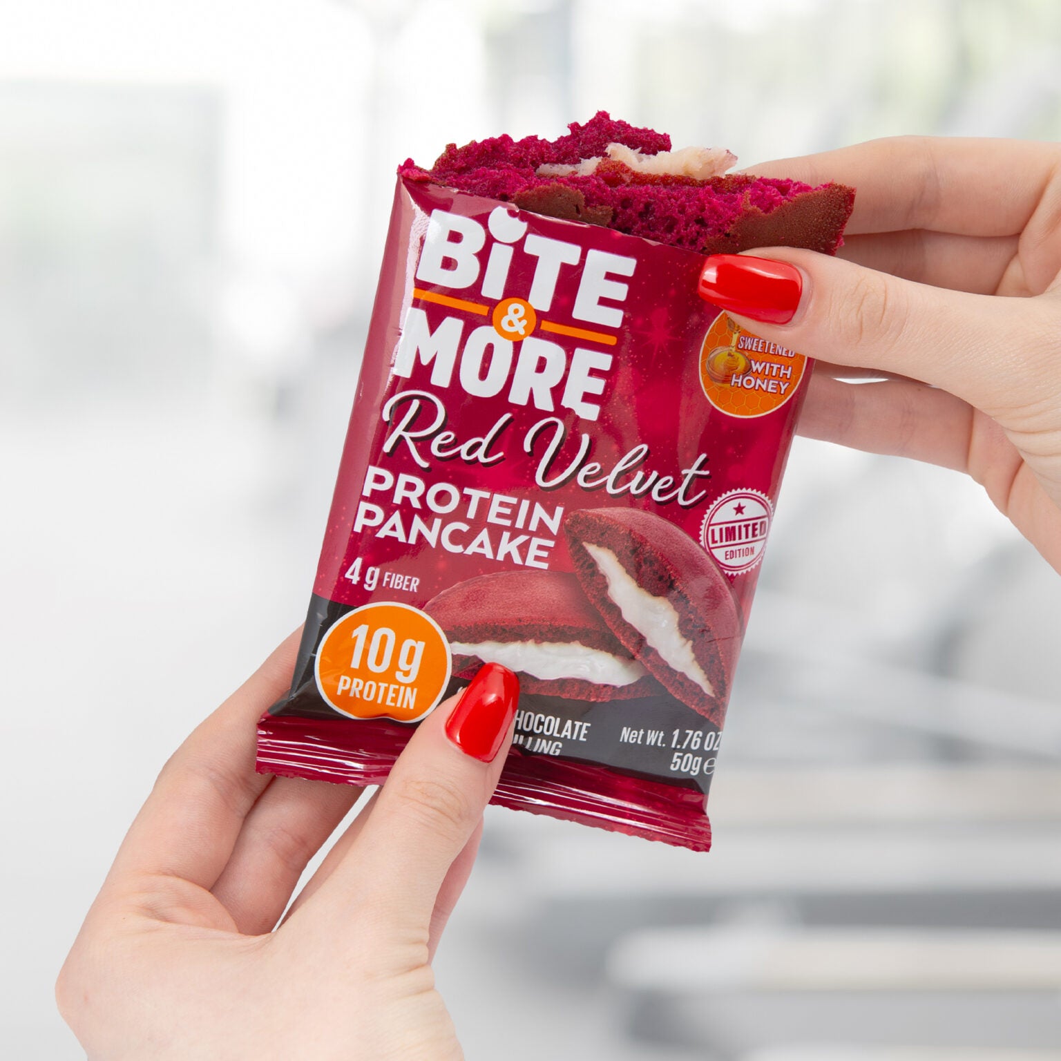 Bite & More Proteinli Pancake 50g Red Velvetli Pankek(Tekli) Ürün ikincil görseli