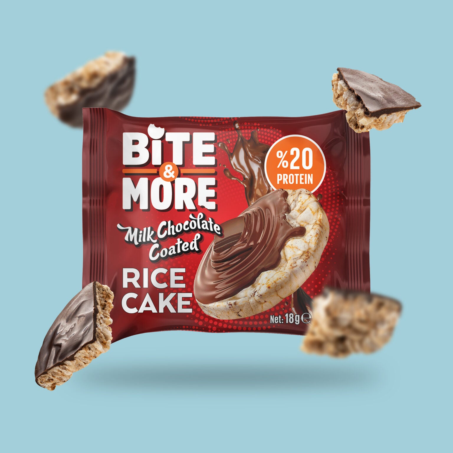 Bite and More Rice Cake 18g Sütlü Çikolata Kaplı Pirinç Patlağı (Tekli) Ürün ikincil görseli