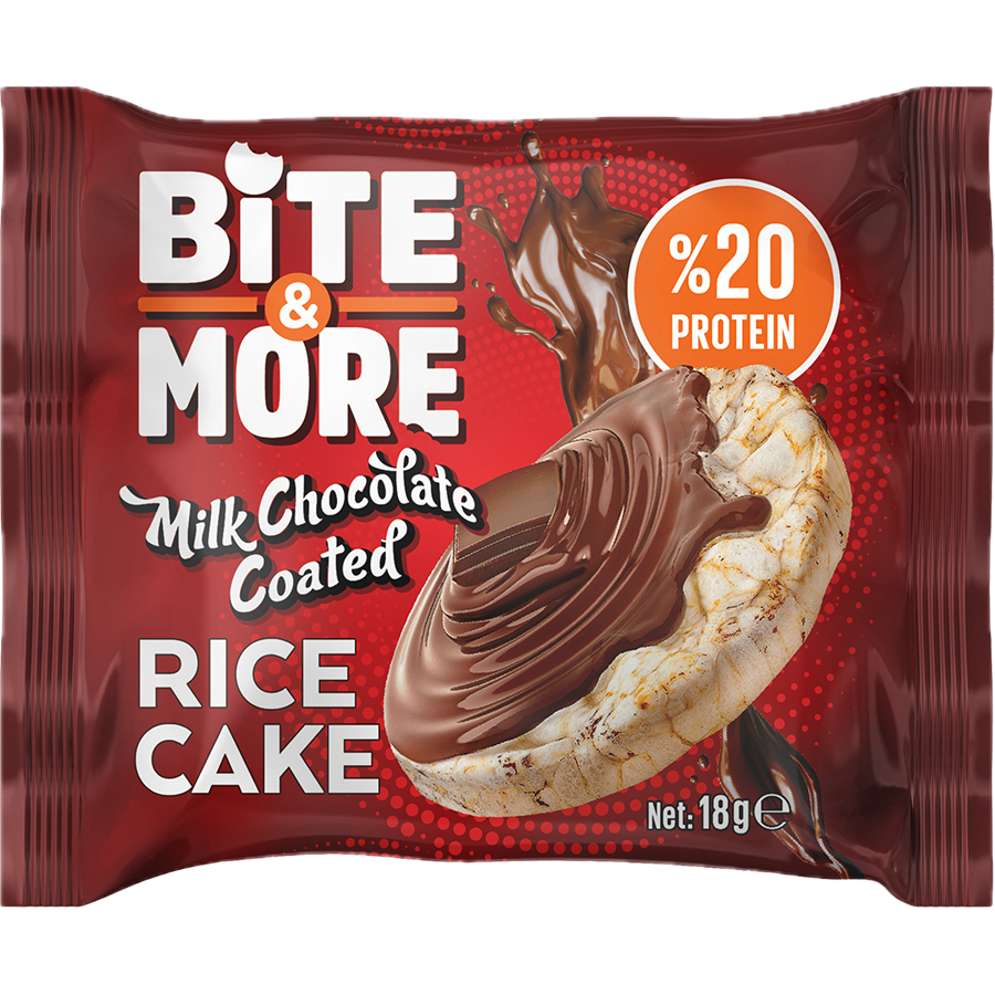 Bite and More Rice Cake 18g Sütlü Çikolata Kaplı Pirinç Patlağı (Tekli) Ürün ana görseli