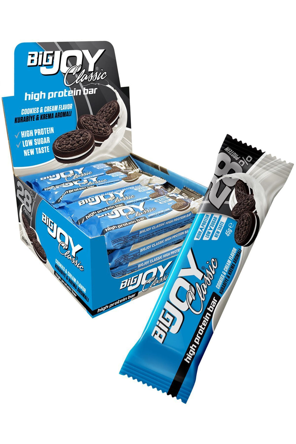 Bigjoy Classic High Protein Bar Cookies and Cream - (45g x 16 Adet)