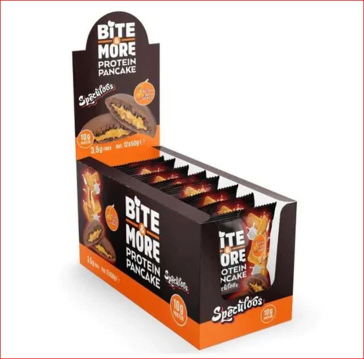 Bite & More Protein Speculoos Pancake 50g Kakao Karamel Bisküvi Pankek (12li Kutu)