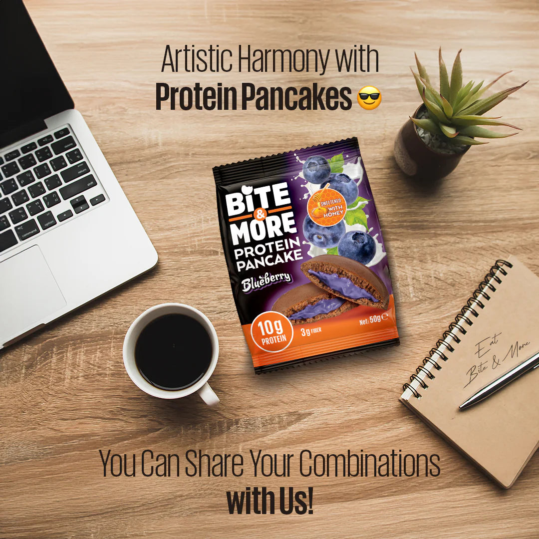 Bite &amp; More Proteinli Pancake 50g Yaban Mersinli Pankek (Tekli)