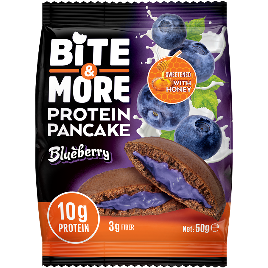 Bite &amp; More Proteinli Pancake 50g Yaban Mersinli Pankek (Tekli)