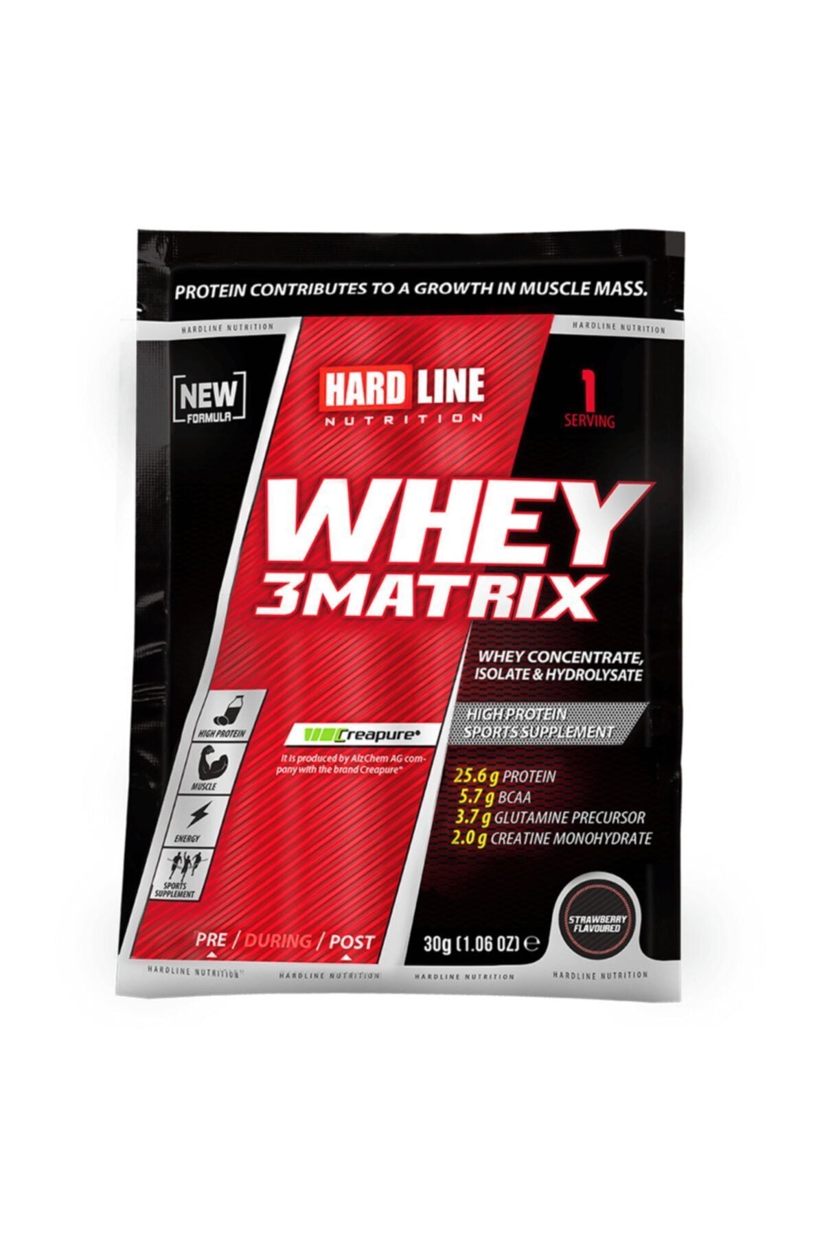 Hardline Whey 3 Matrix Protein 30g Çilek Aromalı Protein Tozu(Tekli) Ürün ana görseli