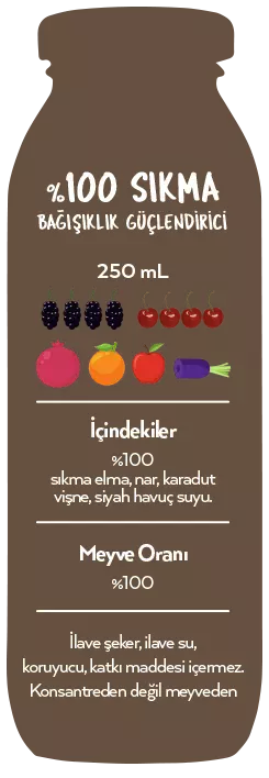 Naren Sıkma %100 Nar & Karadut & Vişne & Elma ve Siyah Havuç Suyu - 250ml Ürün ikincil görseli