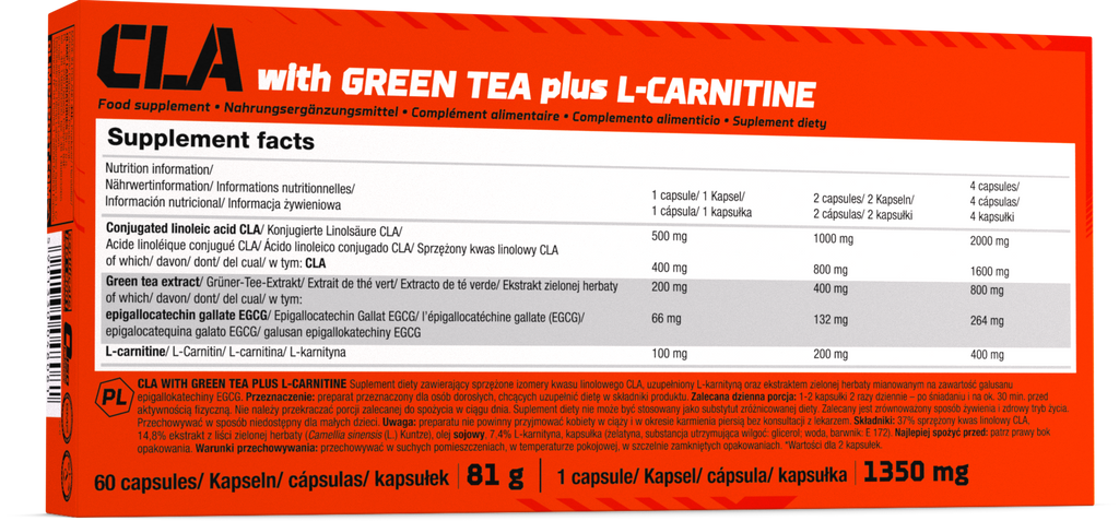 Olimp CLA Plus L-Carnitine 60 Kapsül - Yeşil Çay Özlü