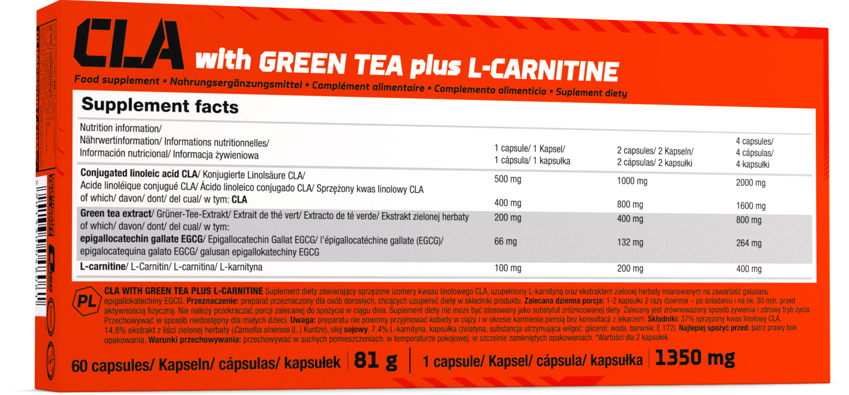 Olimp CLA Plus L-Carnitine 60 Kapsül - Yeşil Çay Özlü