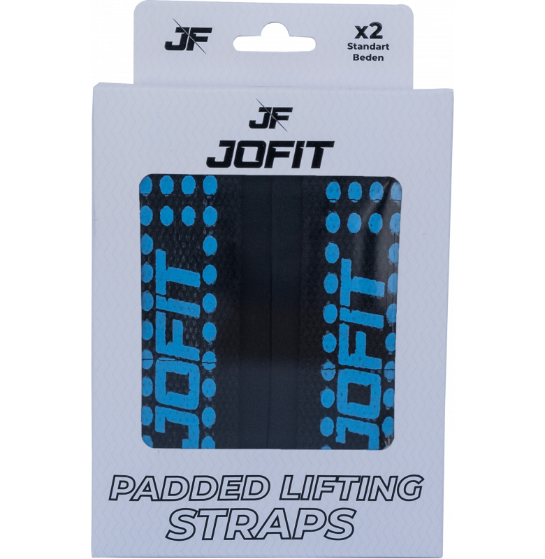 Jofit Padded Straps Destekli Ağırlık Kaldırma Kayışı Siyah Mavi Ürün ana görseli
