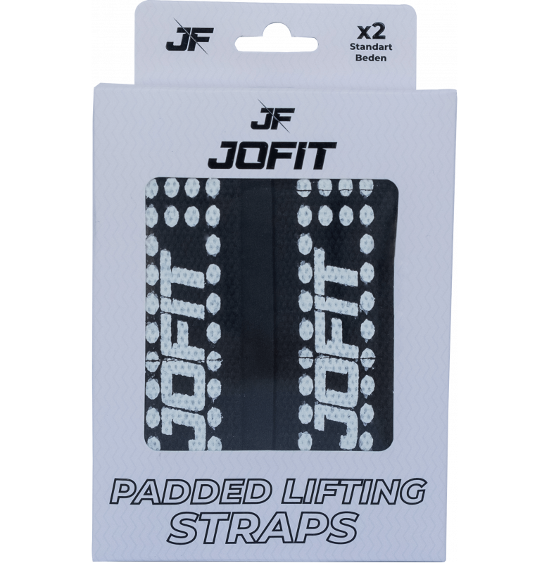 Jofit Padded Straps Destekli Ağırlık Kaldırma Kayışı Siyah Beyaz Ürün ana görseli