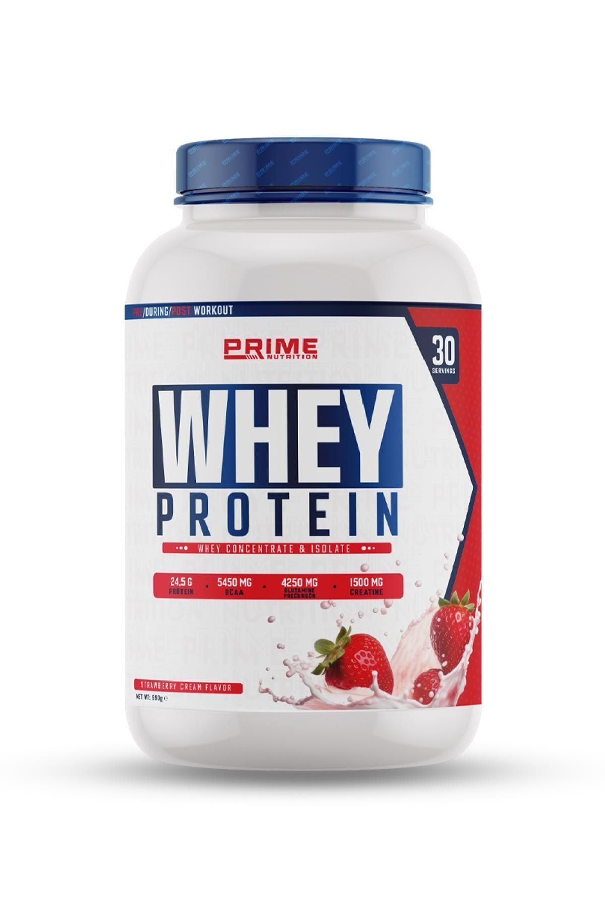 Prime Nutrition Whey Protein Tozu Çilek Kremalı 990g Ürün ana görseli