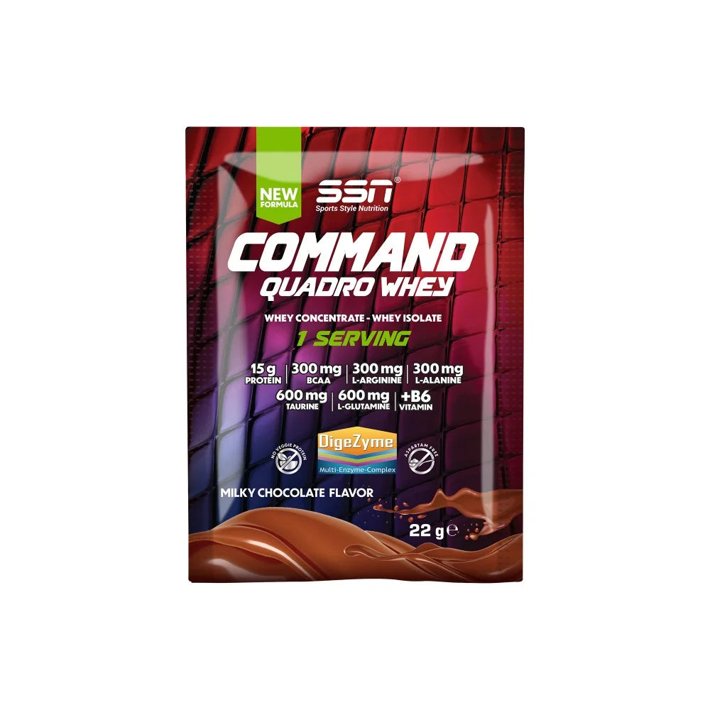 SSN Command Quadro Whey Çikolata Aromalı Protein Tozu 22g Şase (Tekli) Ürün ana görseli