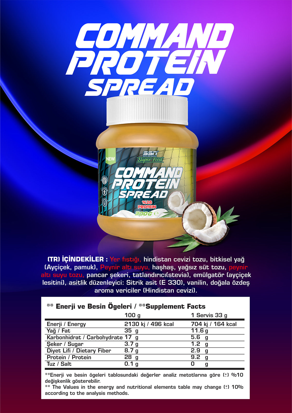 SSN SuperFood Yüksek Proteinli Spread 300g Hindistan Cevizi Ezmesi Ürün ikincil görseli