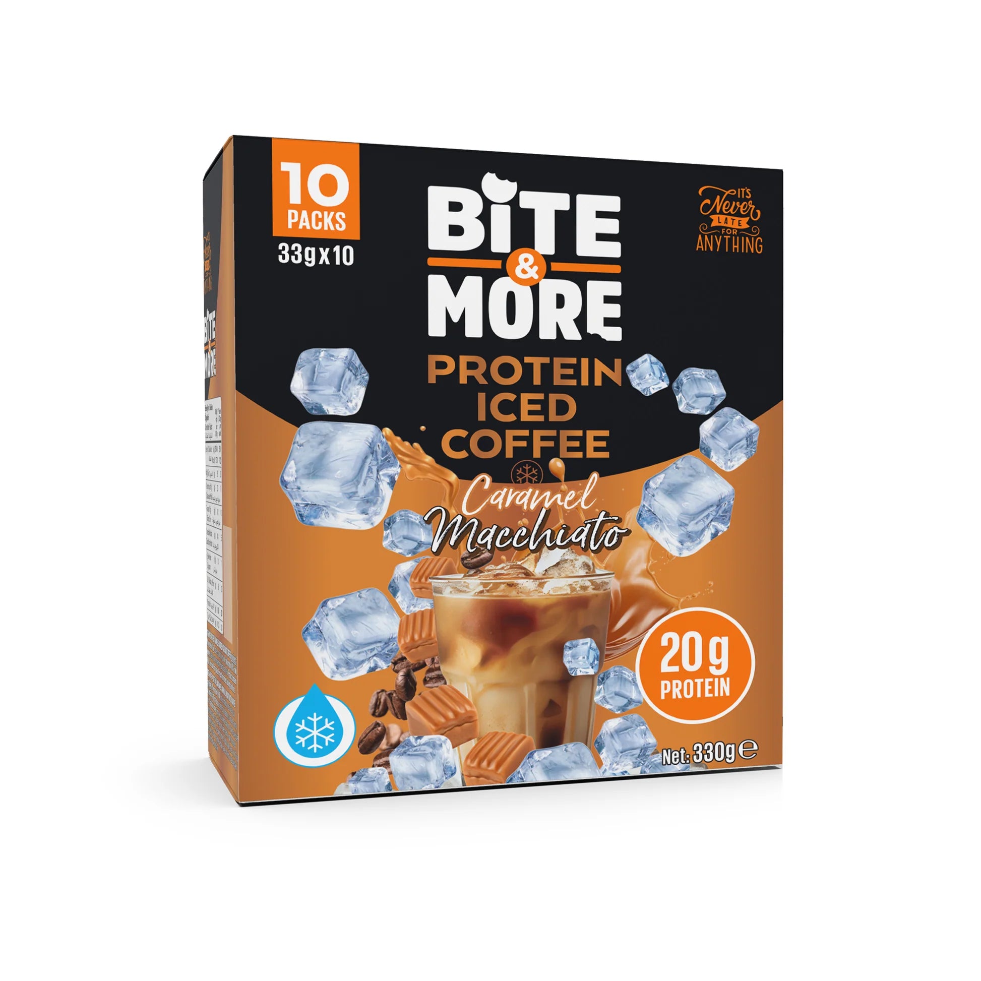 Bite & More Proteinli Soğuk Kahve Caramel Macchiato 33g (10lu Kutu) Ürün ana görseli