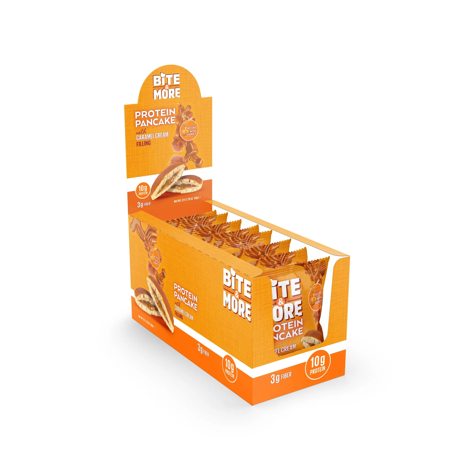 Bite & More Protein Pancake 50g Karamel Kremalı Pankek (12li Kutu) Ürün ana görseli