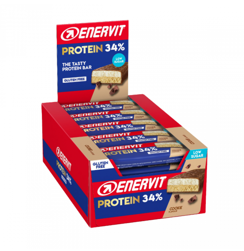 Enervit Düşük Şekerli %34 Protein Bar 55g Kurabiye Aromalı (25li Kutu)