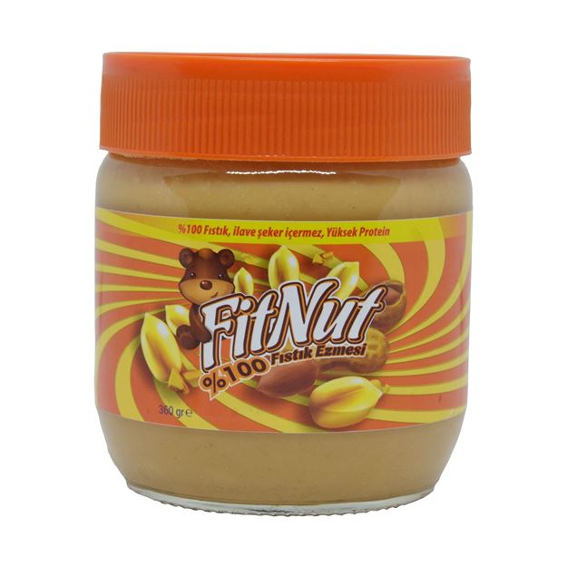 FitNut Şekersiz Fıstık Ezmesi 360g - Doğal ve Katkısız Ürün ana görseli