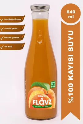 Flavz %100 Doğal Kayısı Meyve Suyu - 640ml Cam Şişe Ürün ana görseli