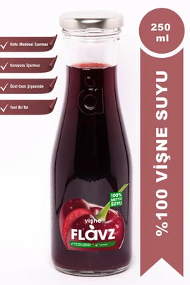 Flavz %100 Doğal Vişne Meyve Suyu - 250 ml Cam Şişe Ürün ana görseli