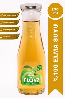 Flavz %100 Doğal Elma Sıkma Meyve Suyu - 250ml Cam Şişe Ürün ana görseli