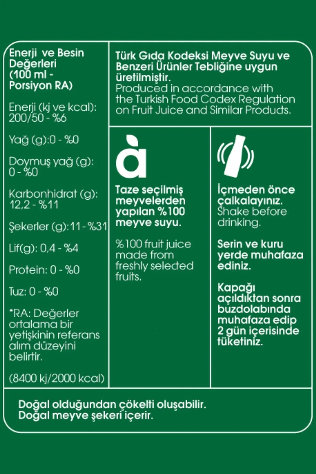 Flavz %100 Doğal Şeftali & Elma Meyve Suyu - 250ml Cam Şişe