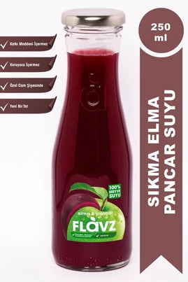 Flavz %100 Doğal Elma ve Pancar Meyve Suyu - 250ml Cam Şişe Ürün ana görseli