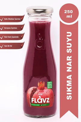 Flavz %100 Doğal Nar Sıkma Meyve Suyu - 250ml Cam Şişe Ürün ana görseli