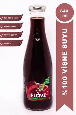 Flavz %100 Doğal Vişne Meyve Suyu - 640ml Cam Şişe Ürün ana görseli