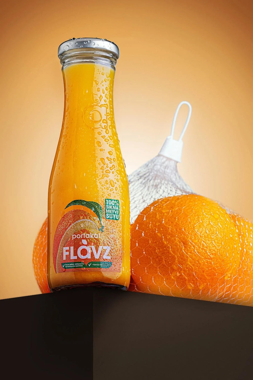 Flavz %100 Doğal Portakal Sıkma Meyve Suyu - 250ml Cam Şişe