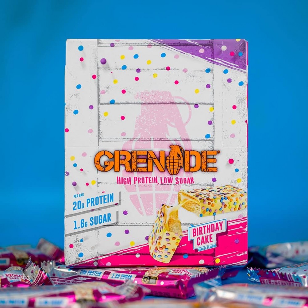 Grenade Birthday Cake Protein Bar 12 Adet (Kutulu) Ürün ikincil görseli