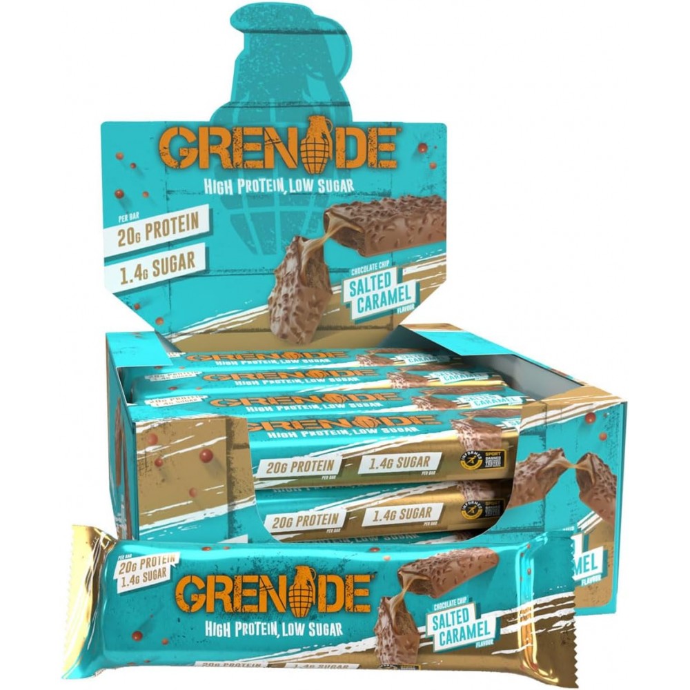Grenade Salted Caramel Protein Bar 12 Adet (Kutulu) Çikolata Parçalı Tuzlu Karamel Ürün ana görseli