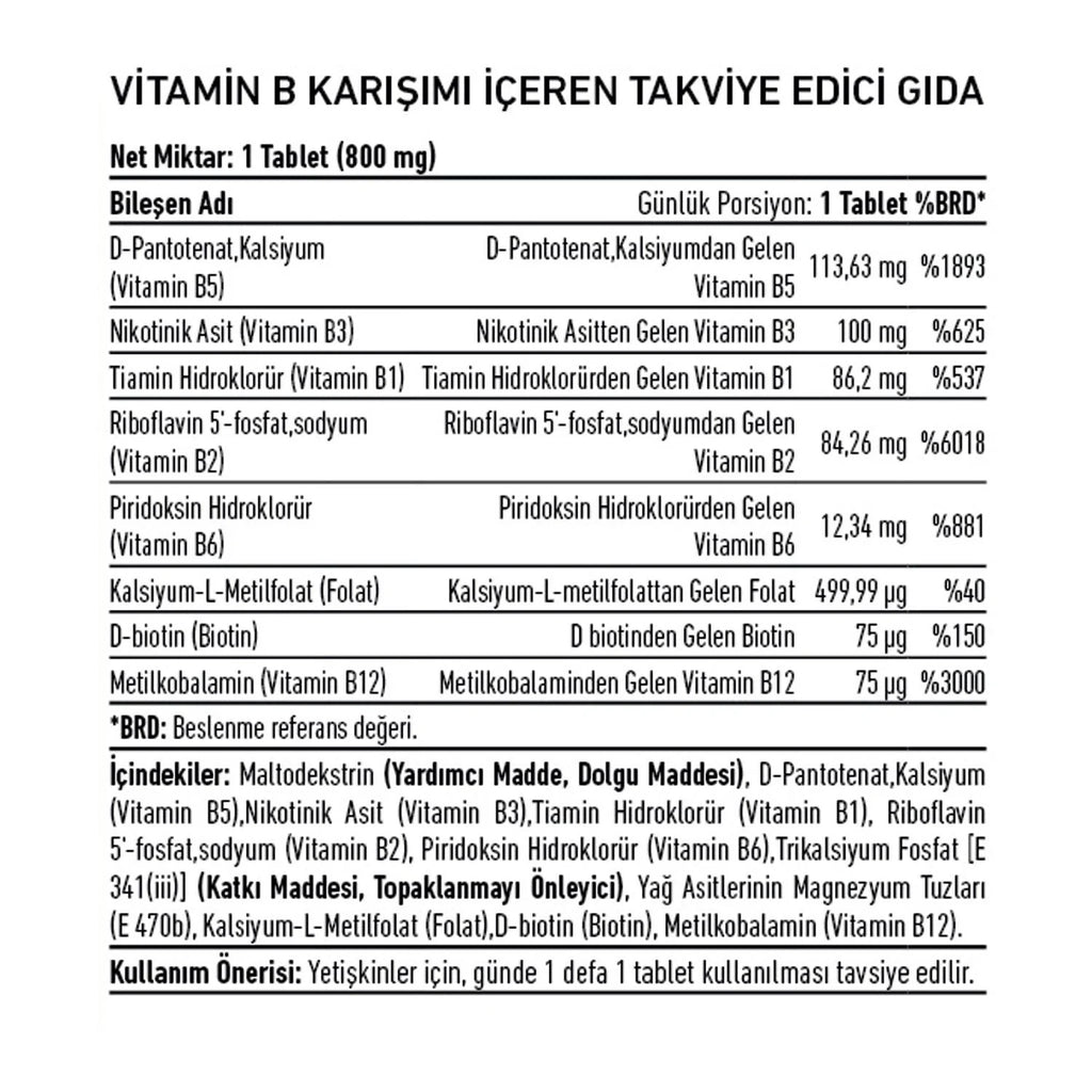 Herbina B Power B Vitamin Kompleks 60 Tablet