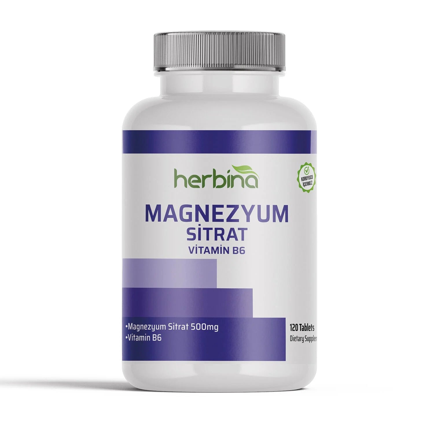 Herbina Magnezyum Sitrat +Vit B6 500 mg 120 Tablet Ürün ana görseli
