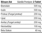 Herbina Sindirim Enzim Takviyesi 1250mg 60 Tablet (Bromelain - Lipaz - Proteaz)