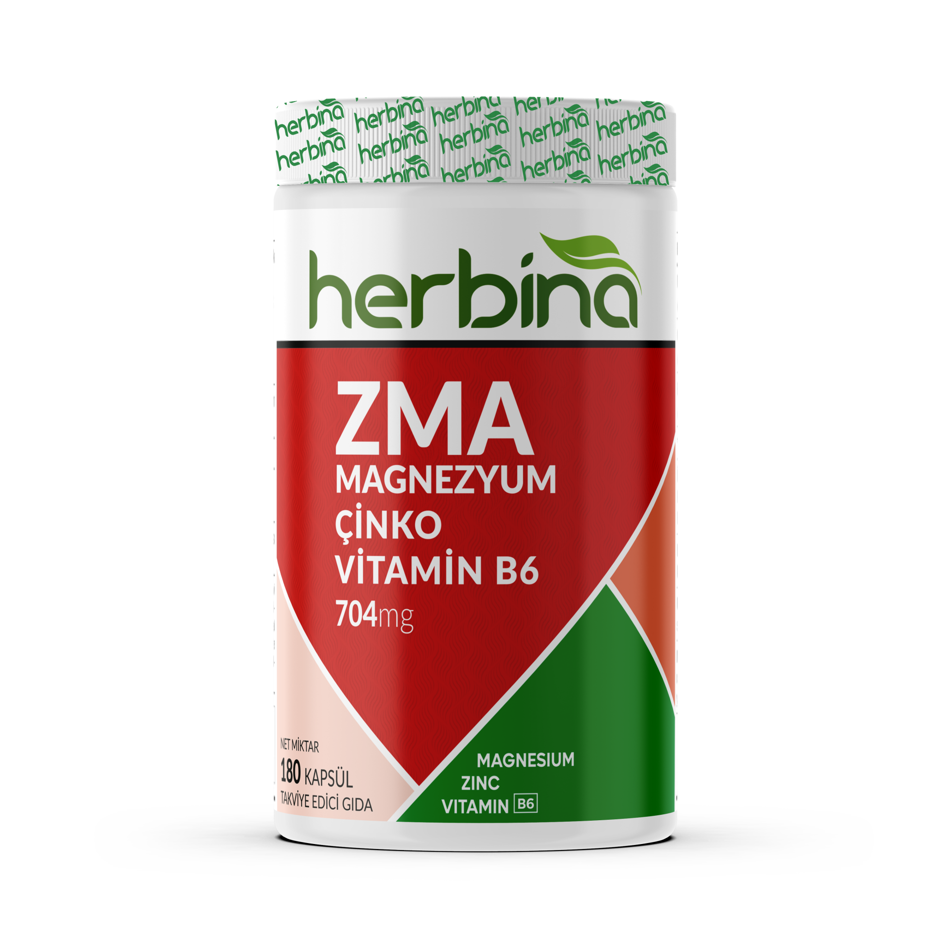 Herbina ZMA 180 Kapsül Magnezyum - Çinko - Vitamin B6