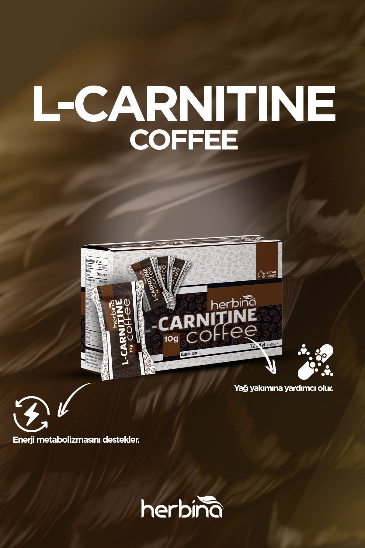 Herbina L-Karnitin Kahve 10g (Tekli Paket) Ürün ikincil görseli