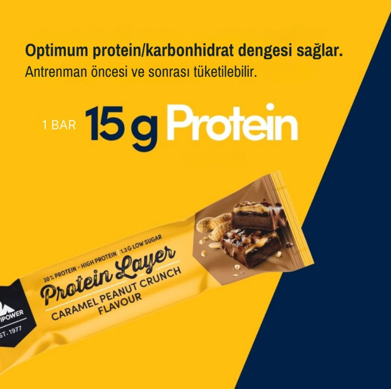 Multipower Protein Layer Karamel ve Yer Fıstıklı Protein Bar 50g (Tekli)
