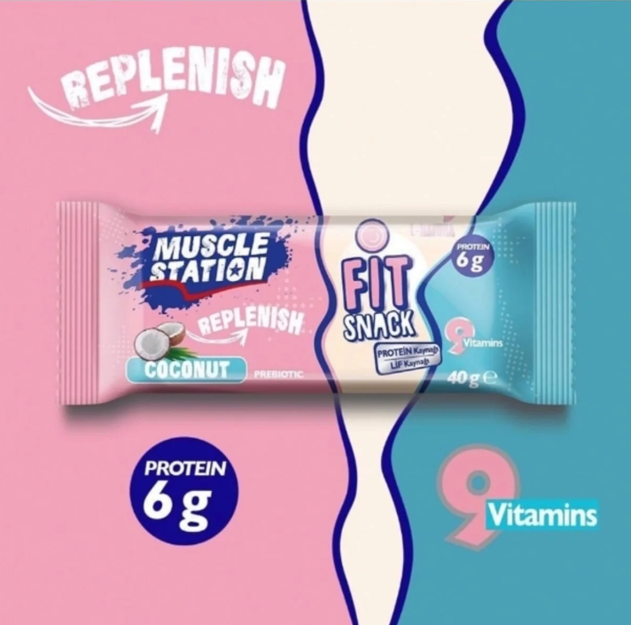 Musclestation Fit Snack Coconut - Protein ve Vitamin İlaveli Bar Ürün ikincil görseli