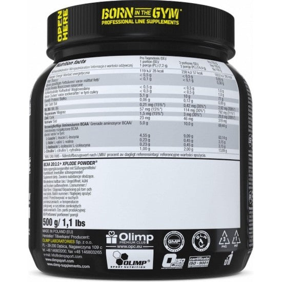 Olimp BCAA XPLODE 500g Kola Aromalı (L‑Lösin, L‑Valin, L‑İzolösin)