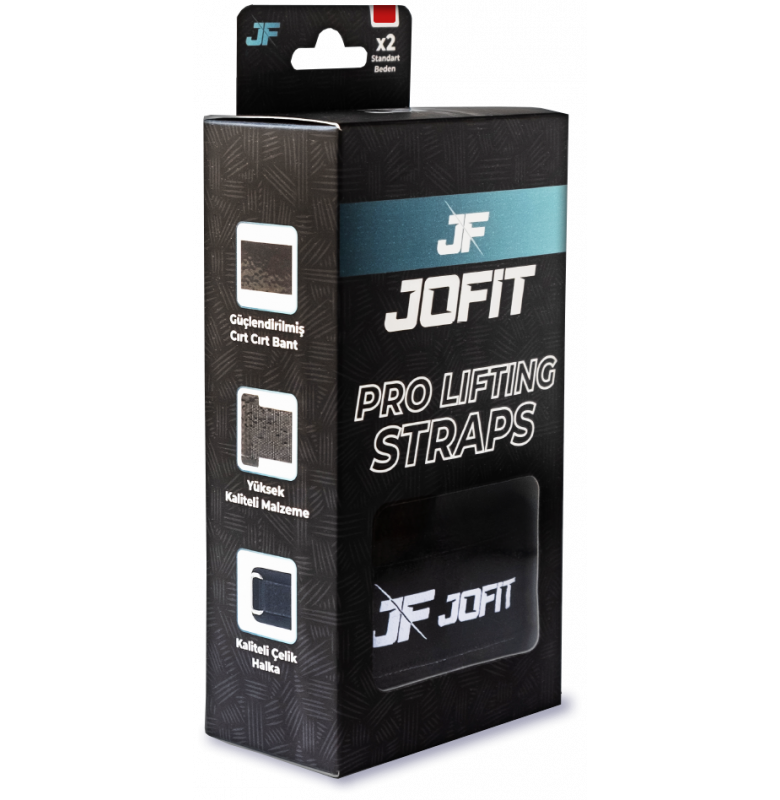 Jofit Pro Lifting Straps Bilek Kayışı Siyah Kırmızı