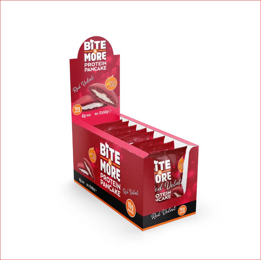Bite & More Protein Pancake 50g Red Velvet Pankek (12li Kutu)