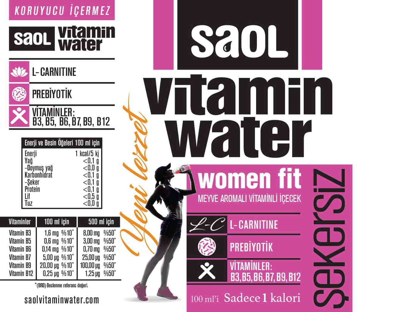 SAOL Vitamin Water Women Fit 500ml - Kadınlara Özel Formül Ürün ikincil görseli