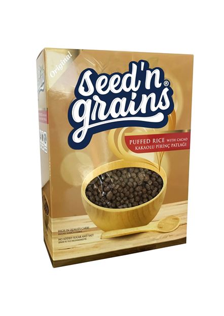 Seed'n Grains Kakaolu Pirinç Patlağı 200g - Şekersiz Diyet