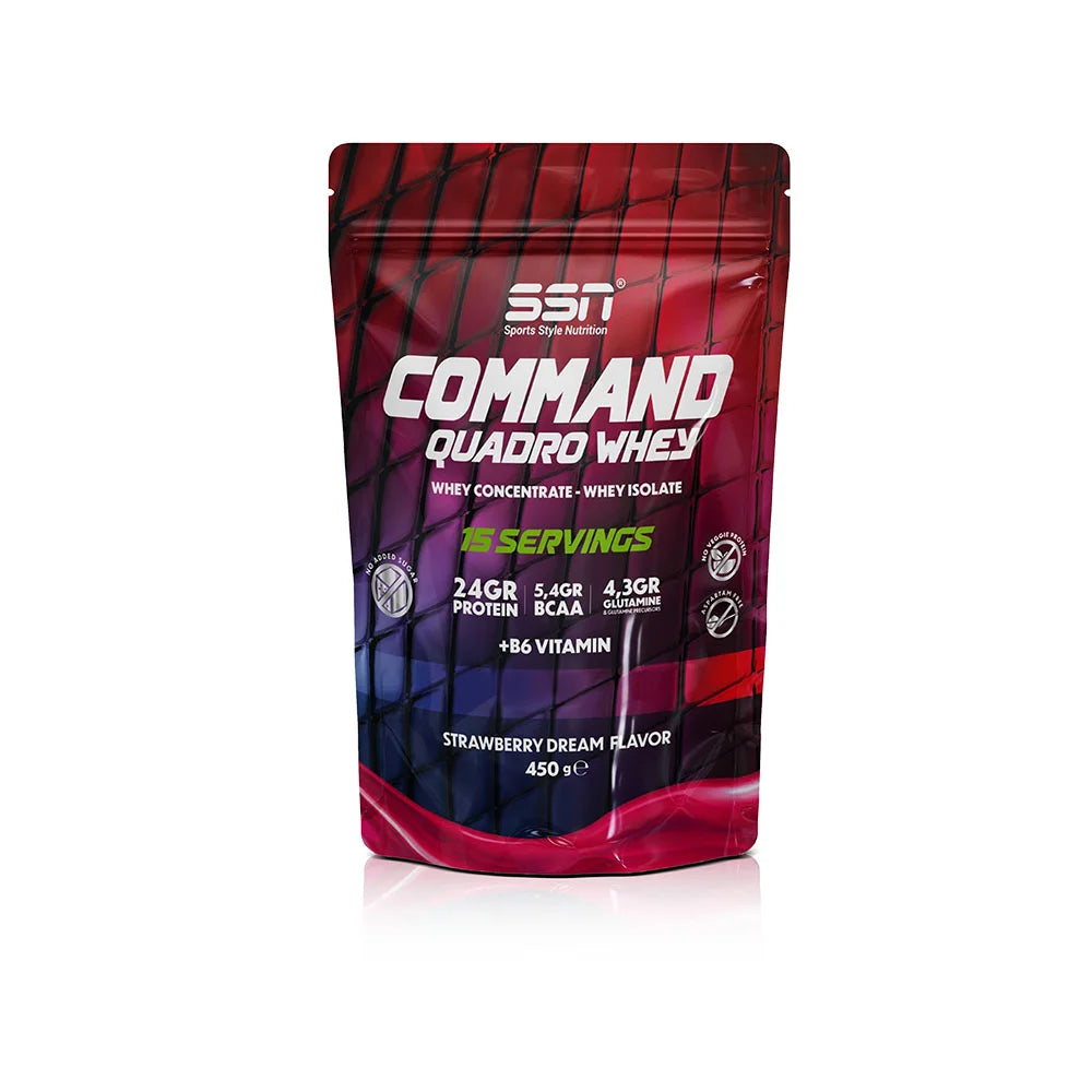 SSN Command Quadro Whey 450g - Çilek Aromalı Protein Tozu (Doypack)