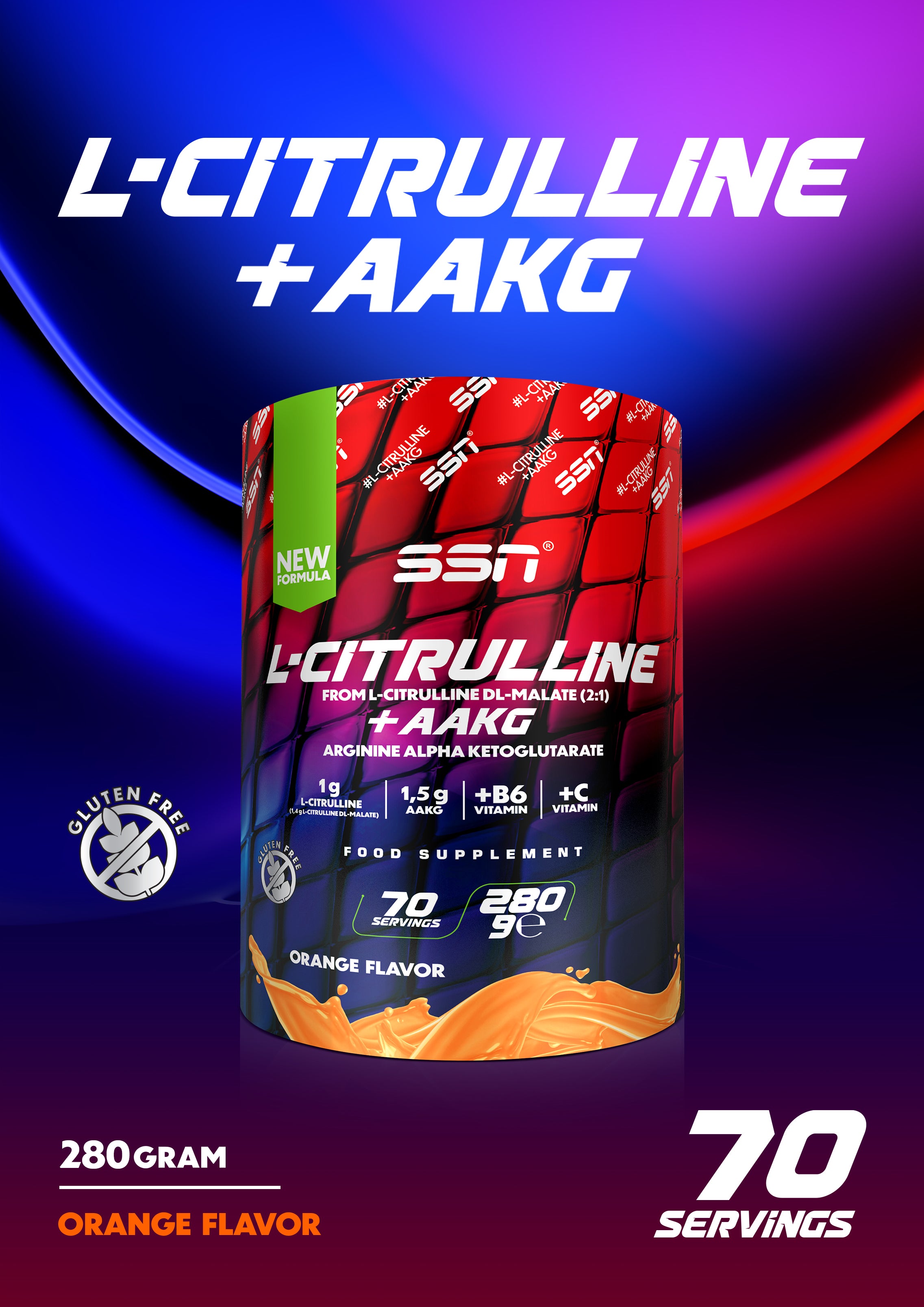 SSN Citrulline Malate + AAKG 280g - Portakal Aromalı Ürün ikincil görseli