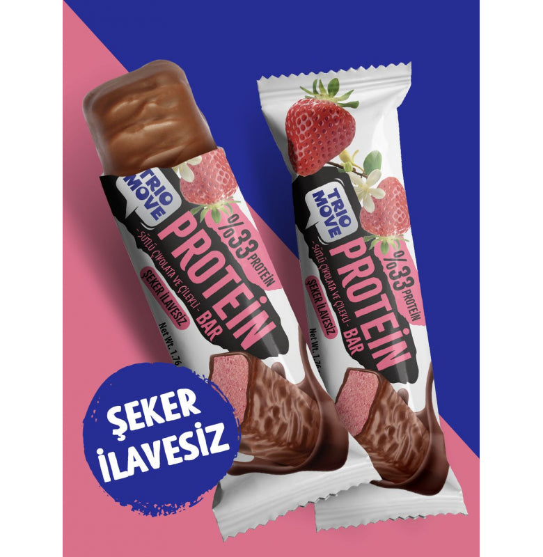 Trio Move %33 Protein Bar Çilek 50g - Yüksek Protein (Tekli) Ürün ikincil görseli