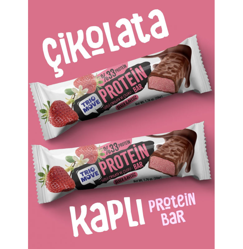 Trio Move %33 Protein Bar Çilek 50g - Yüksek Protein (Tekli) Ürün ana görseli